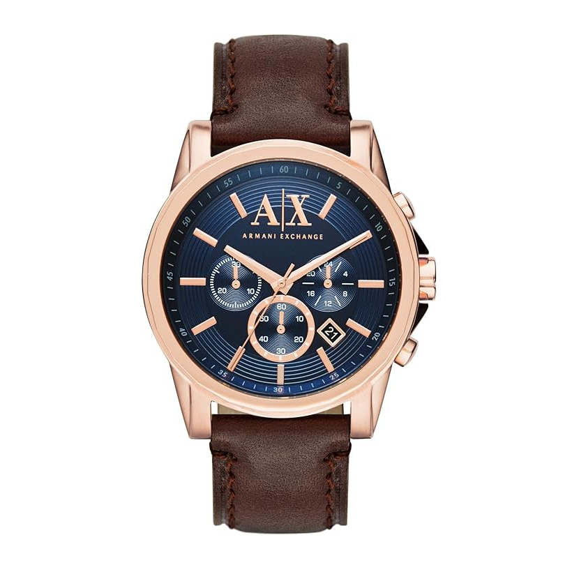 Reloj Armani Exchange cronógrafo de cuero marrón