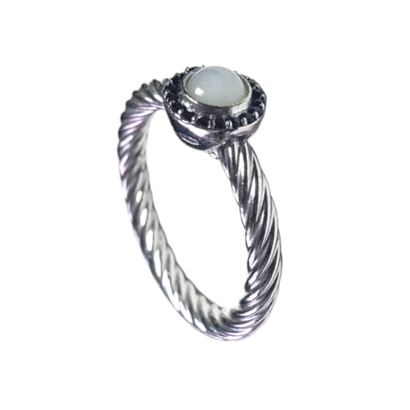 Anillo Perla y piedras negras Plata Italiana 925 - Perfumisimo