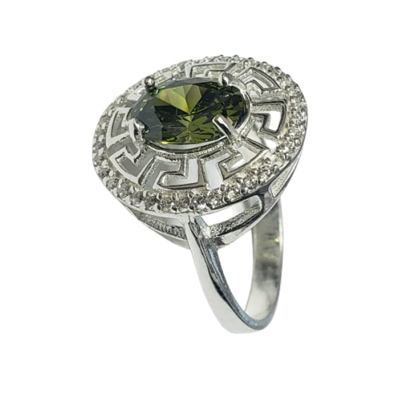 Anillo romano con piedra verde plata 925 - 9 - Anillo Plata