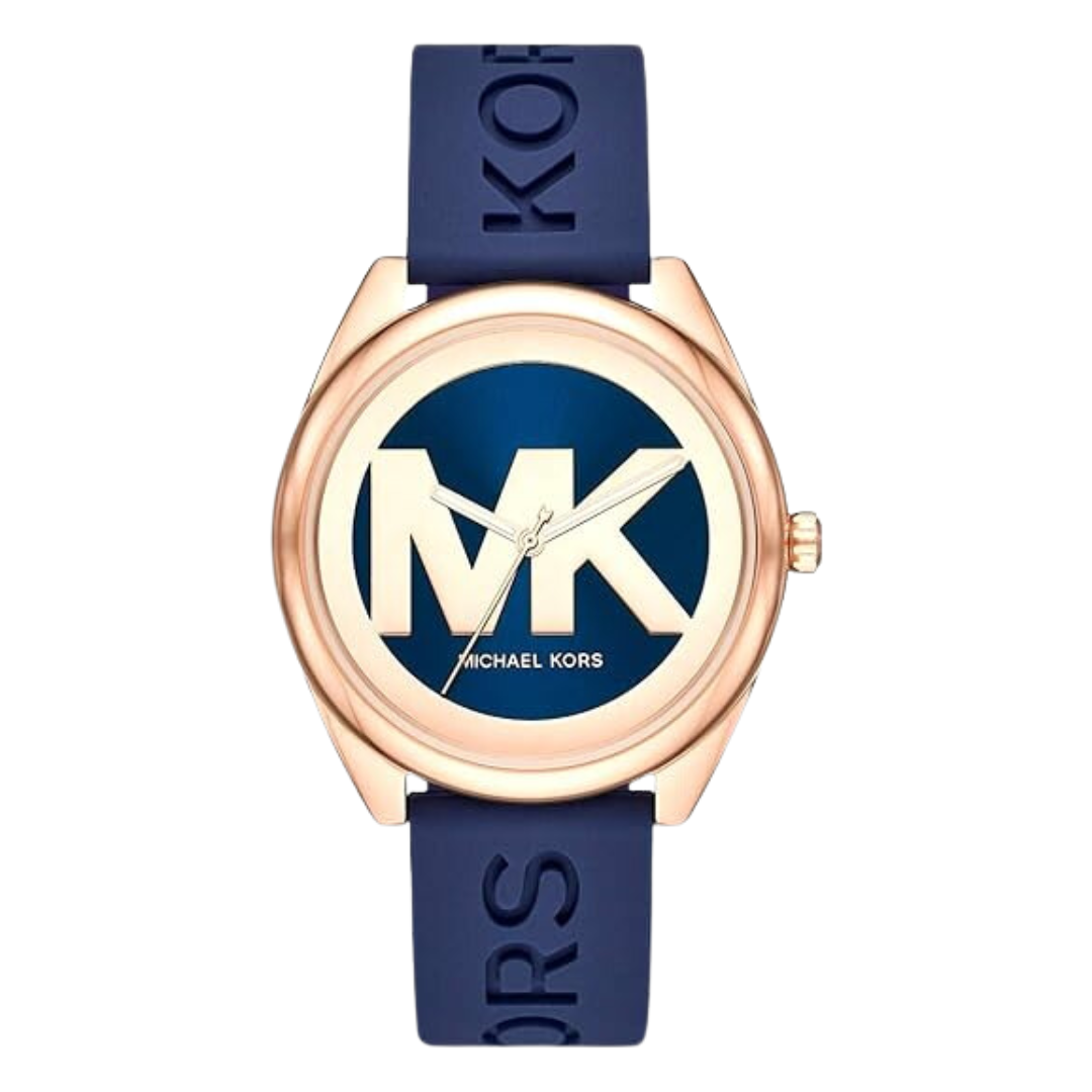 Reloj Michael Kors Janelle dorado rosa con tres manecillas MK7140