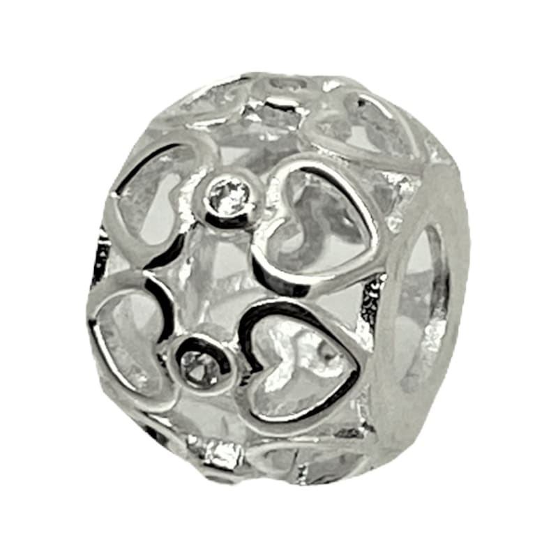 Charm pequeñas piedras blancas Plata Italiana 925 - Perfumisimo