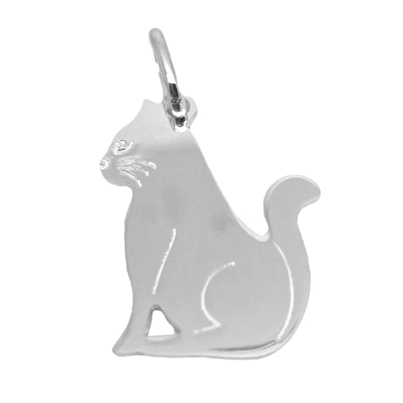 Dije plano gato Plata Italiana 925 - Perfumisimo