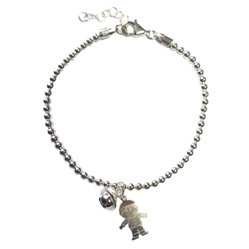 Pulsera de bolas con niño italiana 21cm Plata Italiana 925 -